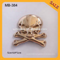 MB384 Topwin provide skull metal label gold color clothing label with custom logo